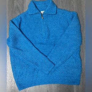 St. John’s Bay Quarter Zip Pull Over Sweater Blue Women’s Size XL